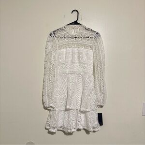 City Studio White Lace Long Sleeve Dress